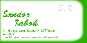 sandor kabok business card